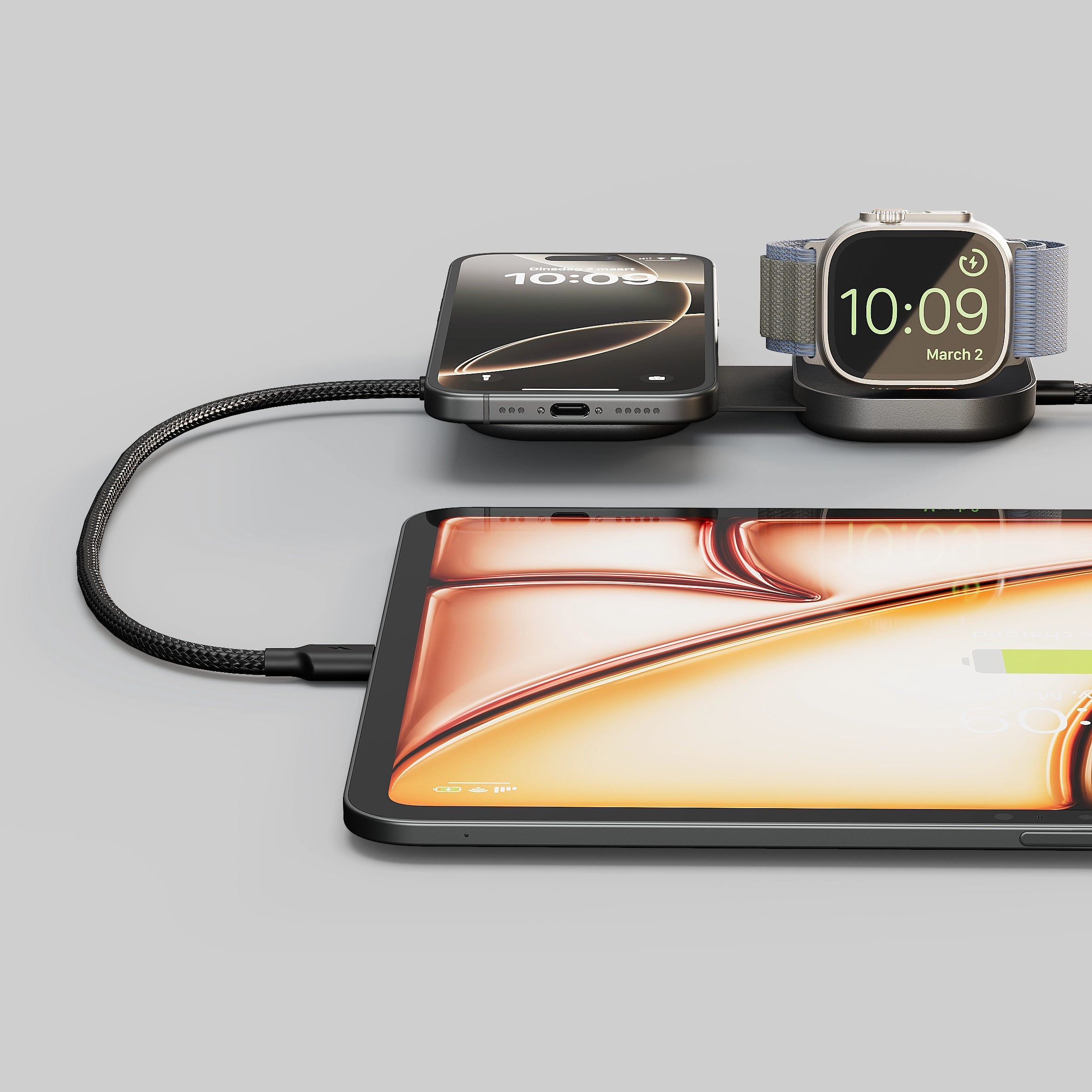 Zens Charging Kabel Pro 3 | Qi2 + USB C-C + Apple Watch