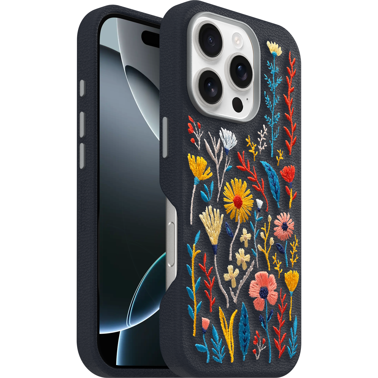 iPhone 16 Pro Symmetry Series Cactus Leather Embroidery Hülle