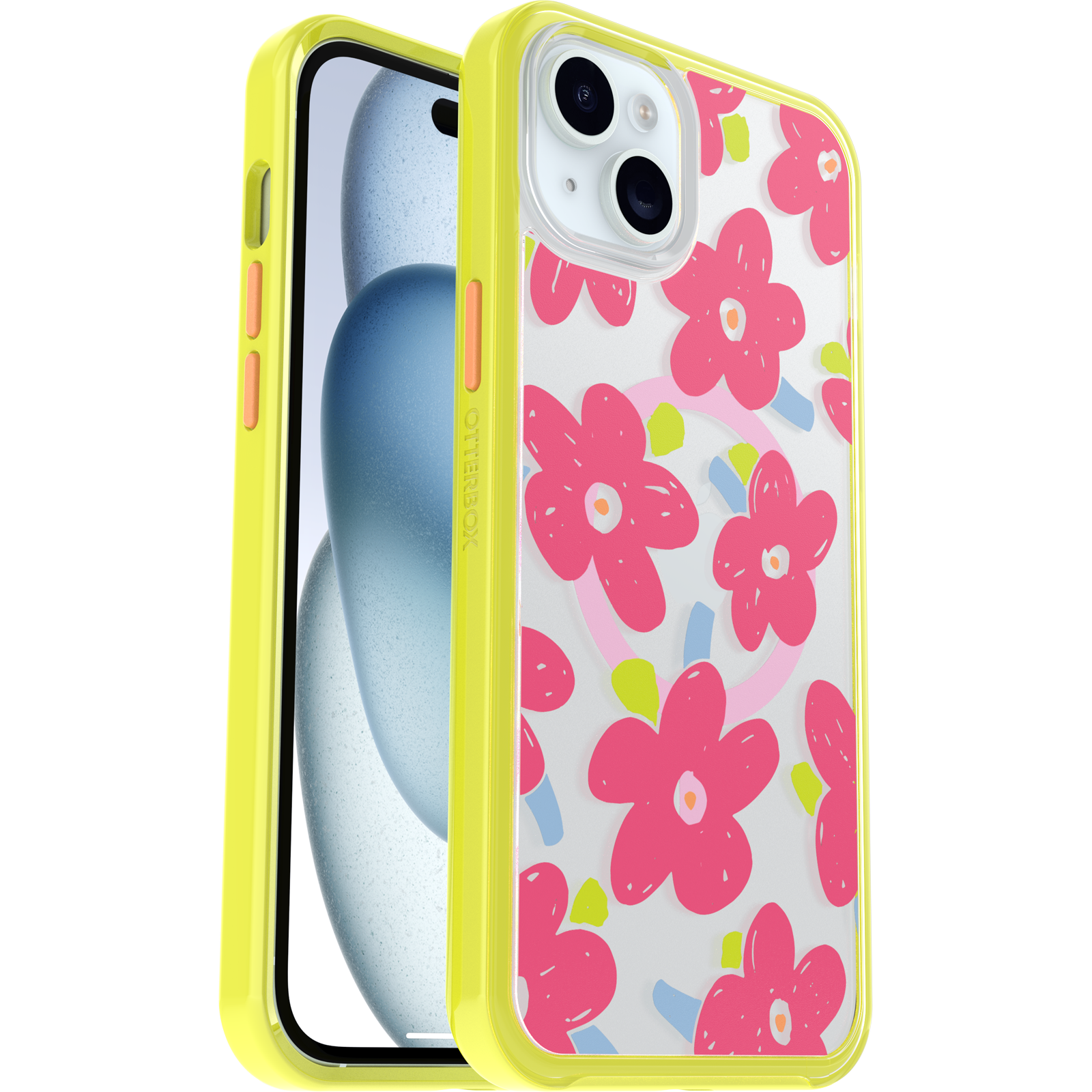 iPhone 15 Plus en iPhone 14 Plus Symmetry Series Clear Coque pour MagSafe Fluttering Flora