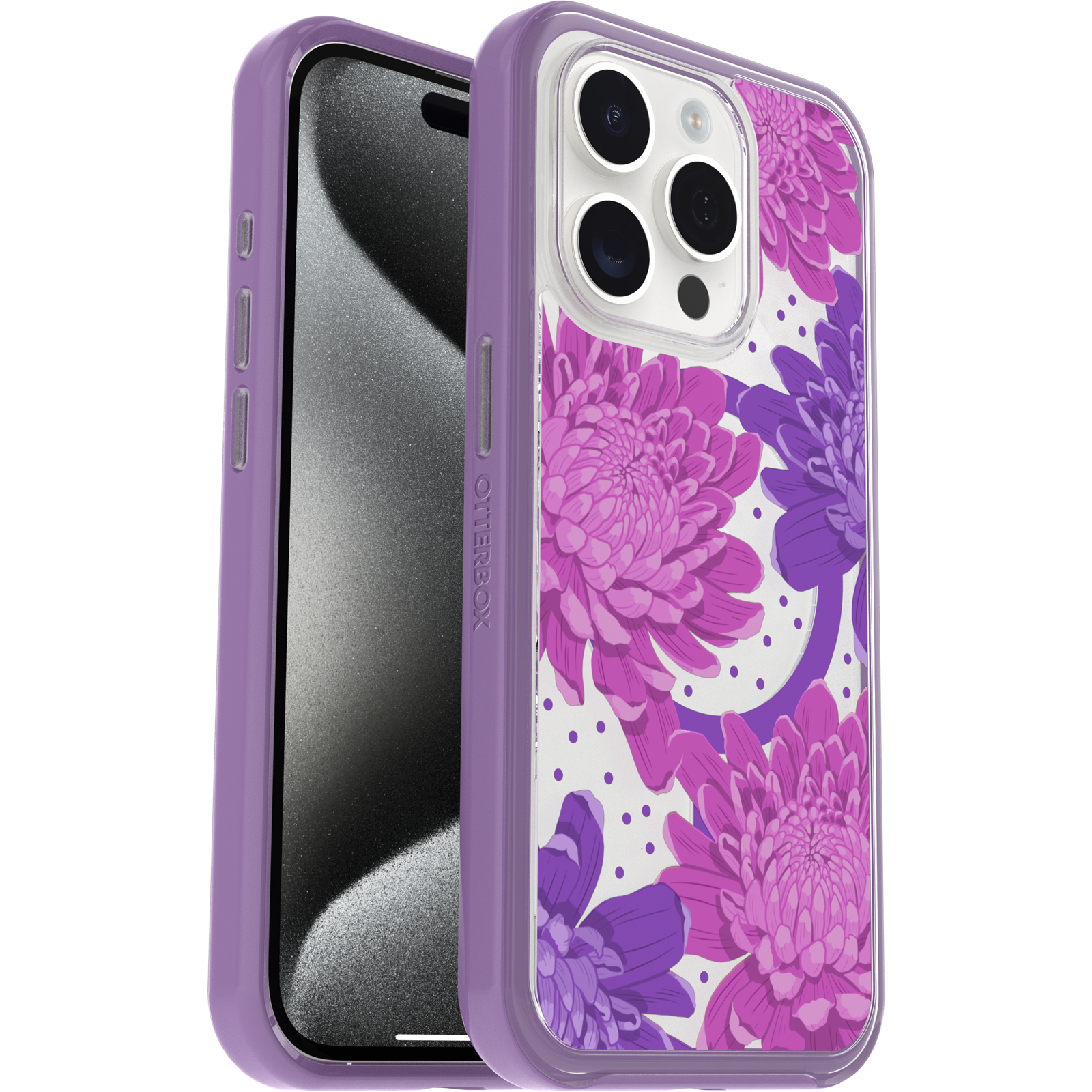 iPhone 15 Pro Symmetry Series Clear Case for MagSafe Fluttering Flora