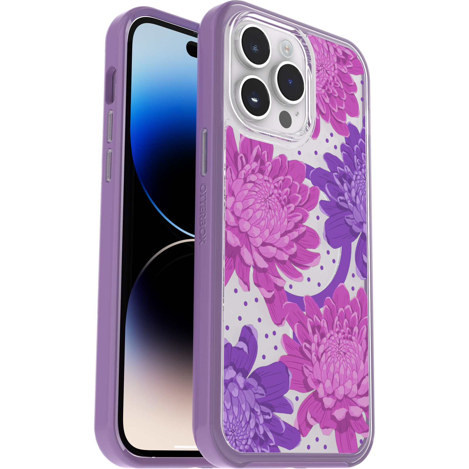 iPhone 14 Pro Max Symmetry Series Clear Hoesje voor MagSafe Fluttering Flora
