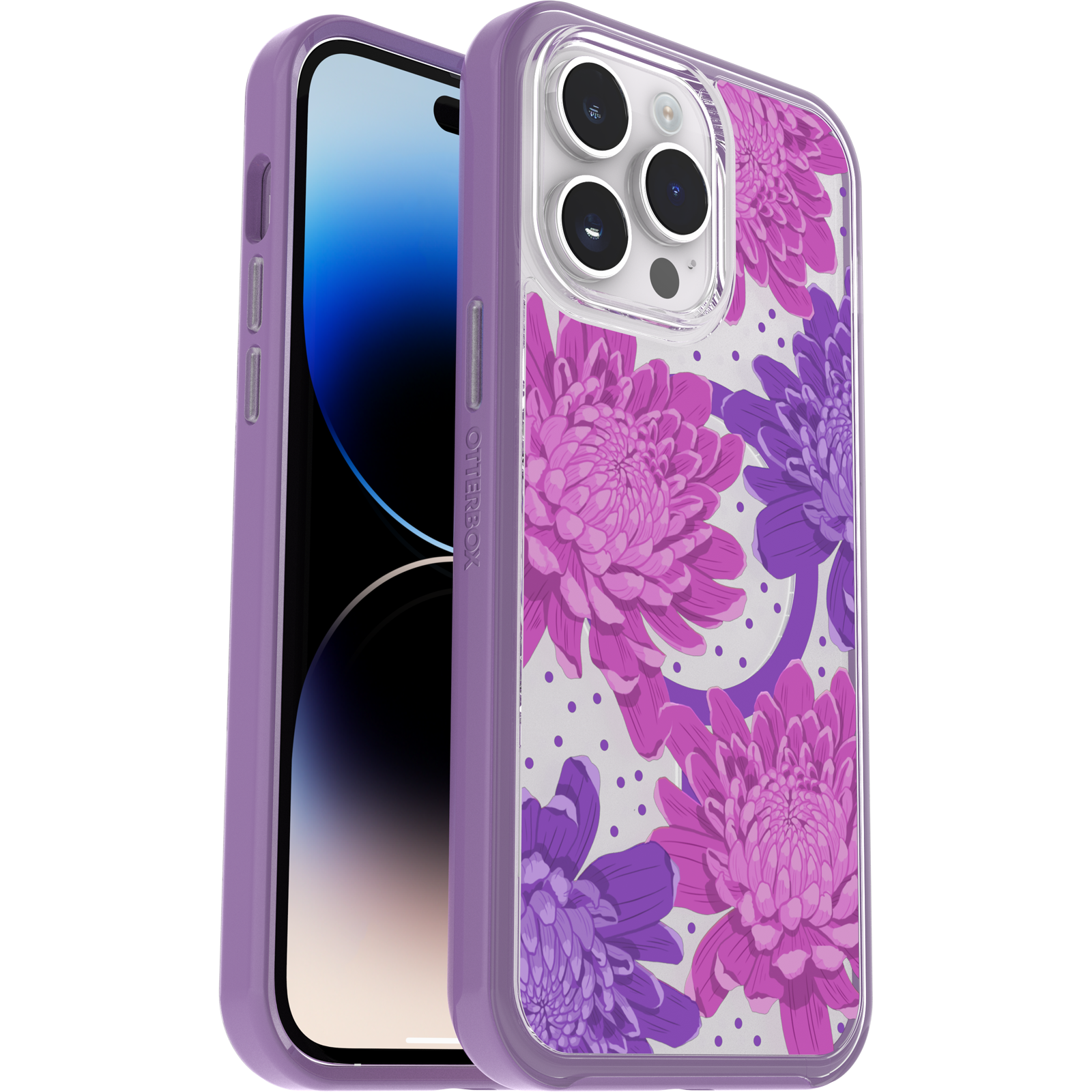 iPhone 14 Pro Max Symmetry Series Clear Hoesje voor MagSafe Fluttering Flora