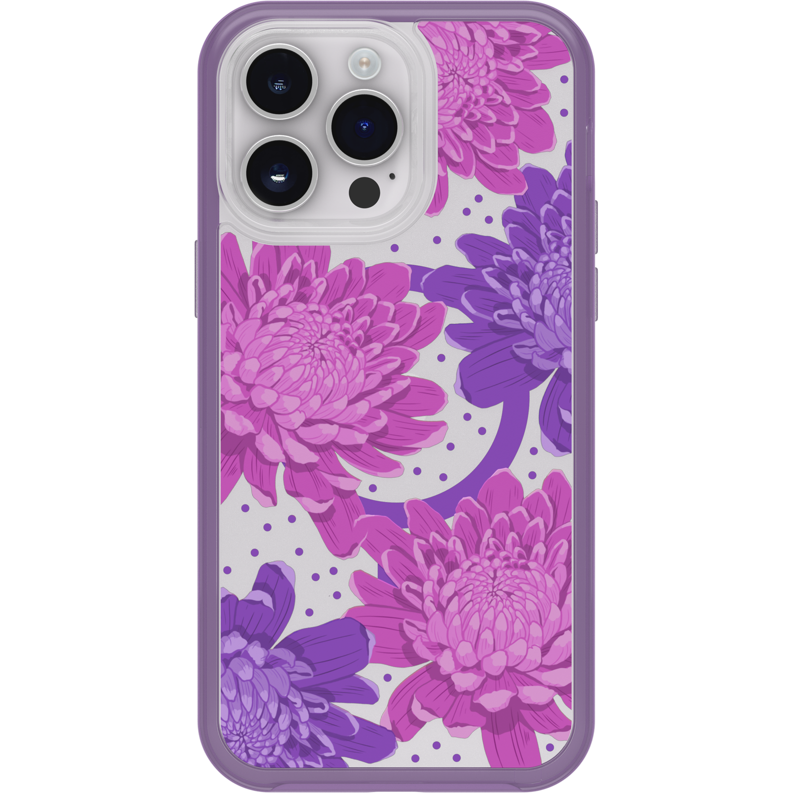 iPhone 14 Pro Max Symmetry Series Clear Hoesje voor MagSafe Fluttering Flora