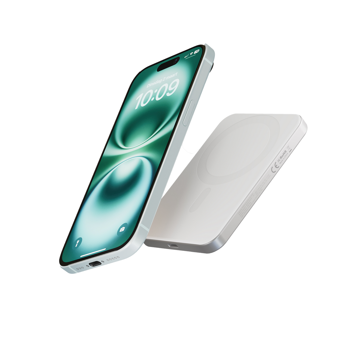 Zens Slim Aluminium Powerbank Qi2 5.000 mAh - 5000 mAh / Weiß