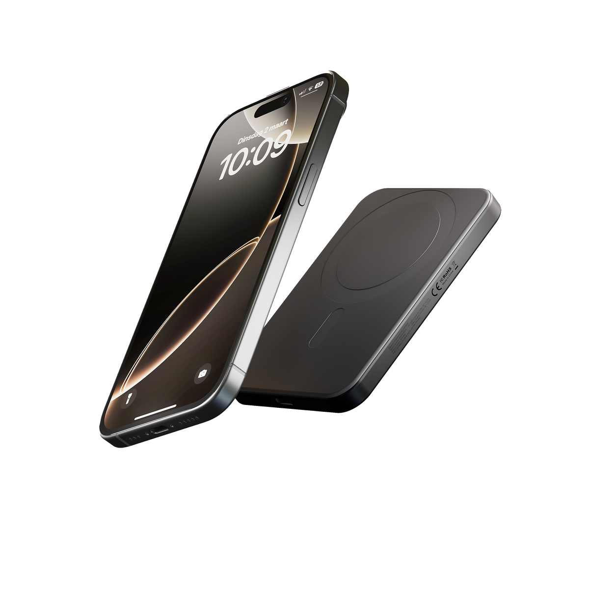 Zens Slim Aluminium Powerbank Qi2 5.000 mAh - 5000 mAh / Schwarz