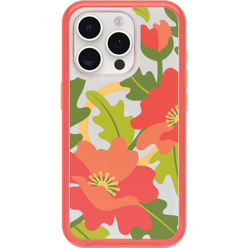 product image 2 - iPhone 15 Pro Case Symmetry Series Clear for MagSafe Fluttering Flora