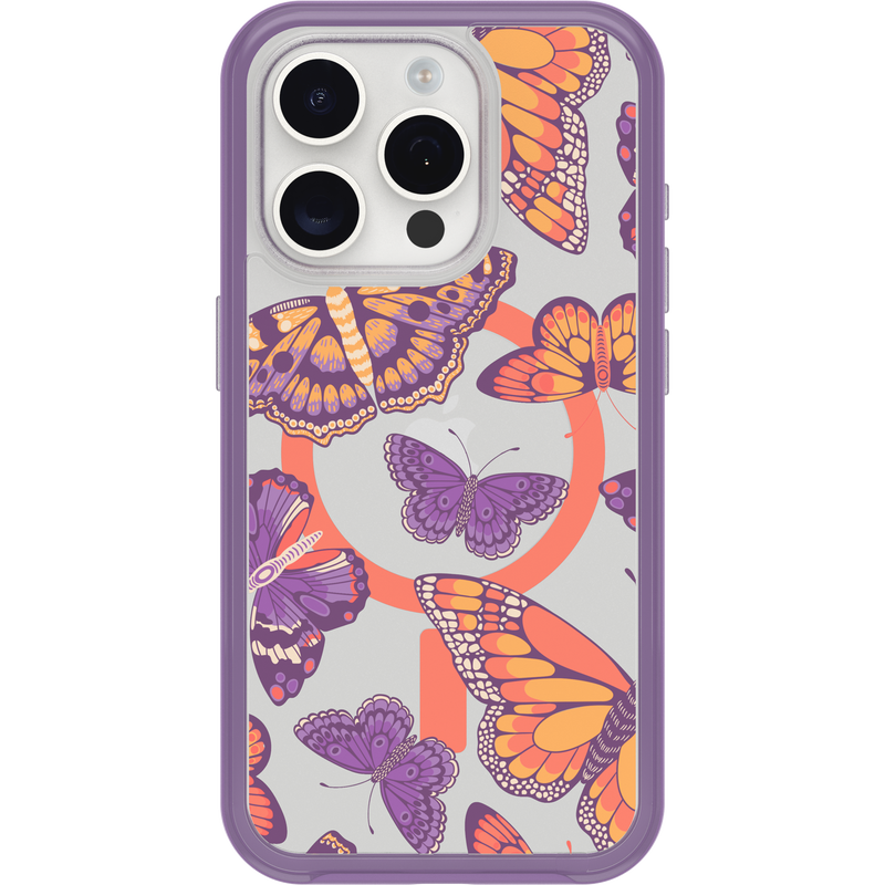 product image 2 - iPhone 15 Pro Case Symmetry Series Clear for MagSafe Fluttering Flora