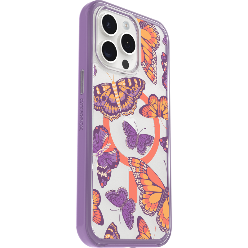 product image 3 - Coque iPhone 15 Pro Max Symmetry Series Clear pour MagSafe Fluttering Flora