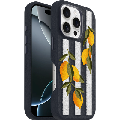 iPhone 16 Pro H&uuml;lle | Symmetry Series Cactus Leather Embroidery