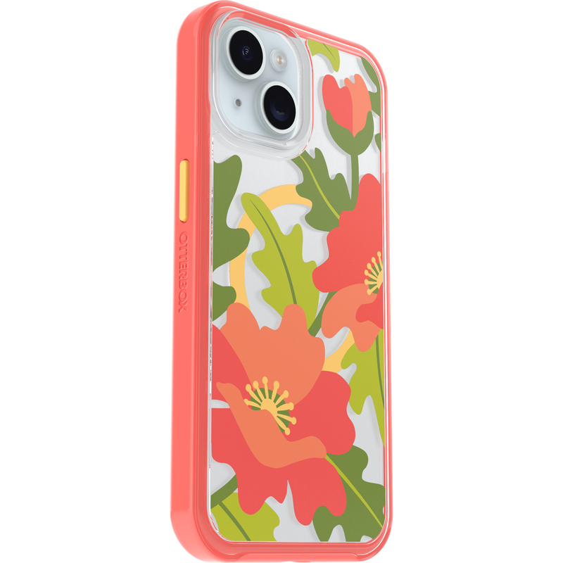 product image 3 - iPhone 16e e iPhone 15/14/13 Custodia Symmetry Series Clear per MagSafe Fluttering Flora