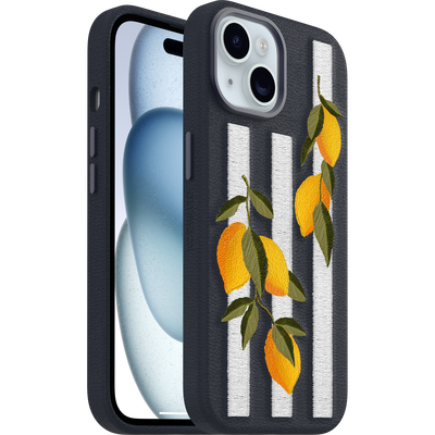 iPhone 16e e iPhone 15 Custodia | Symmetry Series Cactus Leather Embroidery