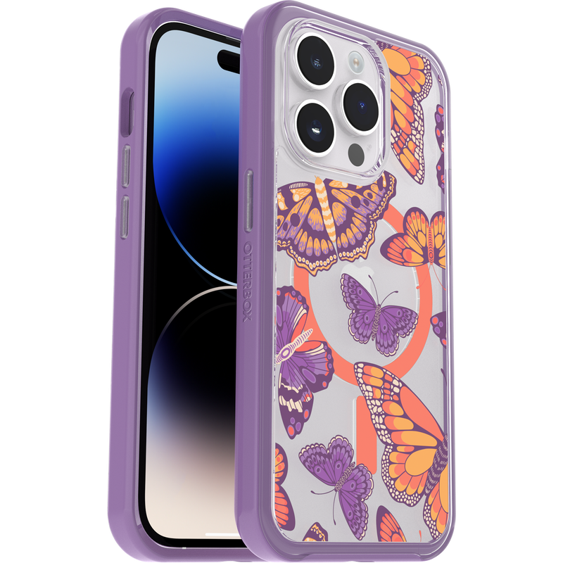 product image 1 - iPhone 14 Pro Custodia Symmetry Series Clear per MagSafe Fluttering Flora