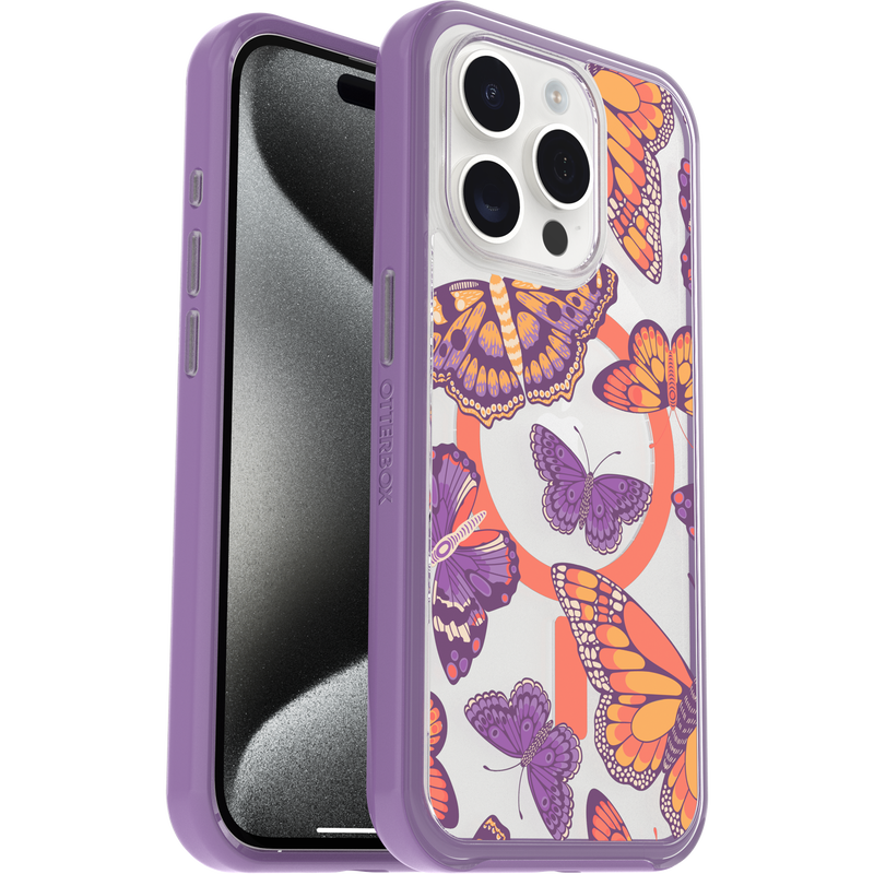 product image 1 - iPhone 15 Pro Case Symmetry Series Clear for MagSafe Fluttering Flora