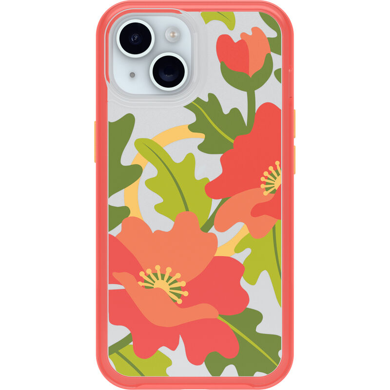 product image 2 - iPhone 13, iPhone 14 and iPhone 15 Case Symmetry Series Clear for MagSafe Fluttering Flora