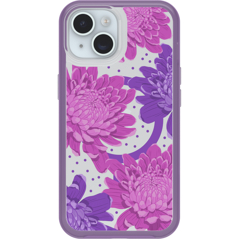 product image 2 - iPhone 16e e iPhone 15/14/13 Custodia Symmetry Series Clear per MagSafe Fluttering Flora
