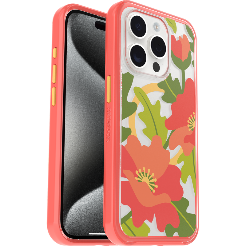 product image 1 - iPhone 15 Pro Case Symmetry Series Clear for MagSafe Fluttering Flora