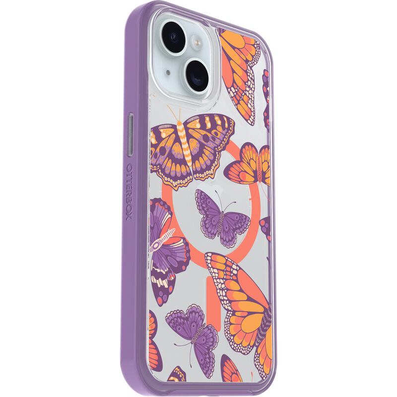 product image 3 - iPhone 13, iPhone 14 and iPhone 15 Case Symmetry Series Clear for MagSafe Fluttering Flora