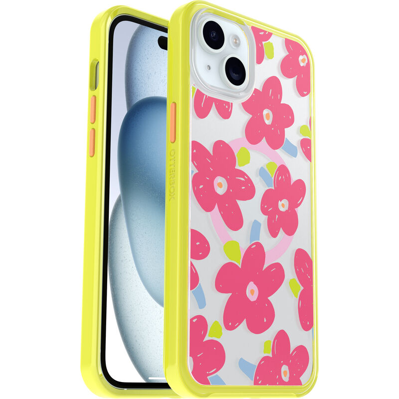 product image 1 - iPhone 14 Plus y iPhone 15 Plus Funda Symmetry Series Clear para MagSafe Fluttering Flora