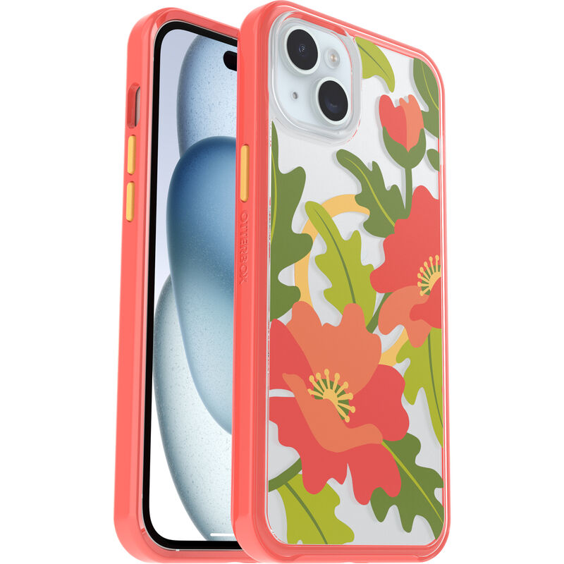 product image 1 - iPhone 14 Plus y iPhone 15 Plus Funda Symmetry Series Clear para MagSafe Fluttering Flora