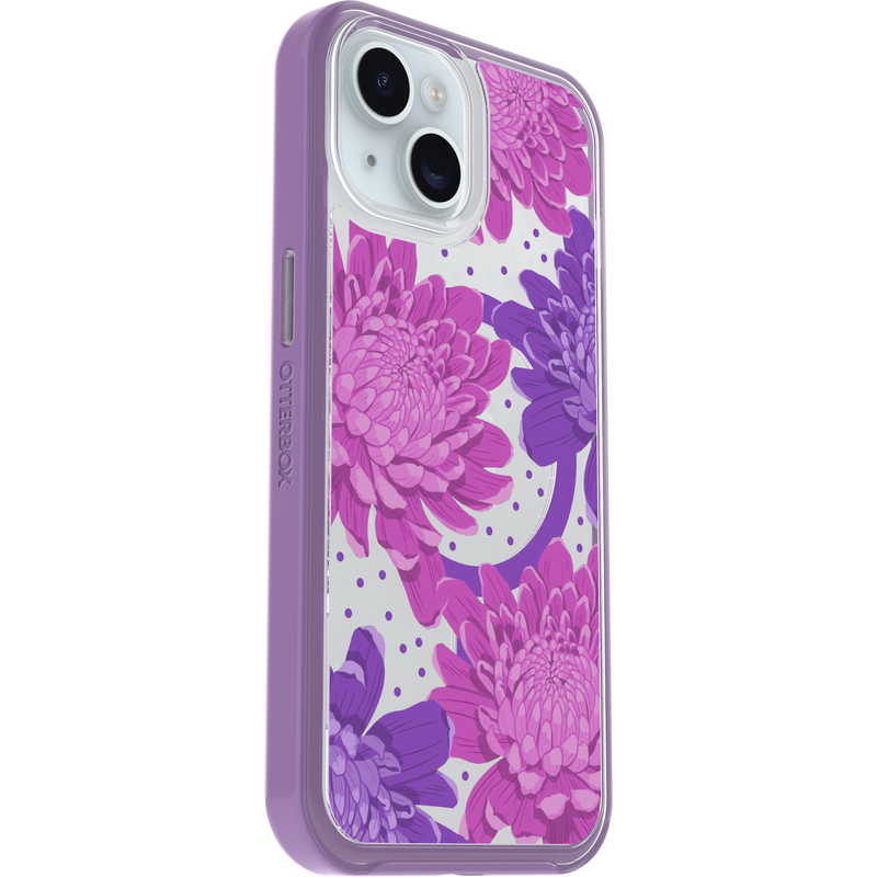 product image 3 - iPhone 16e e iPhone 15/14/13 Custodia Symmetry Series Clear per MagSafe Fluttering Flora